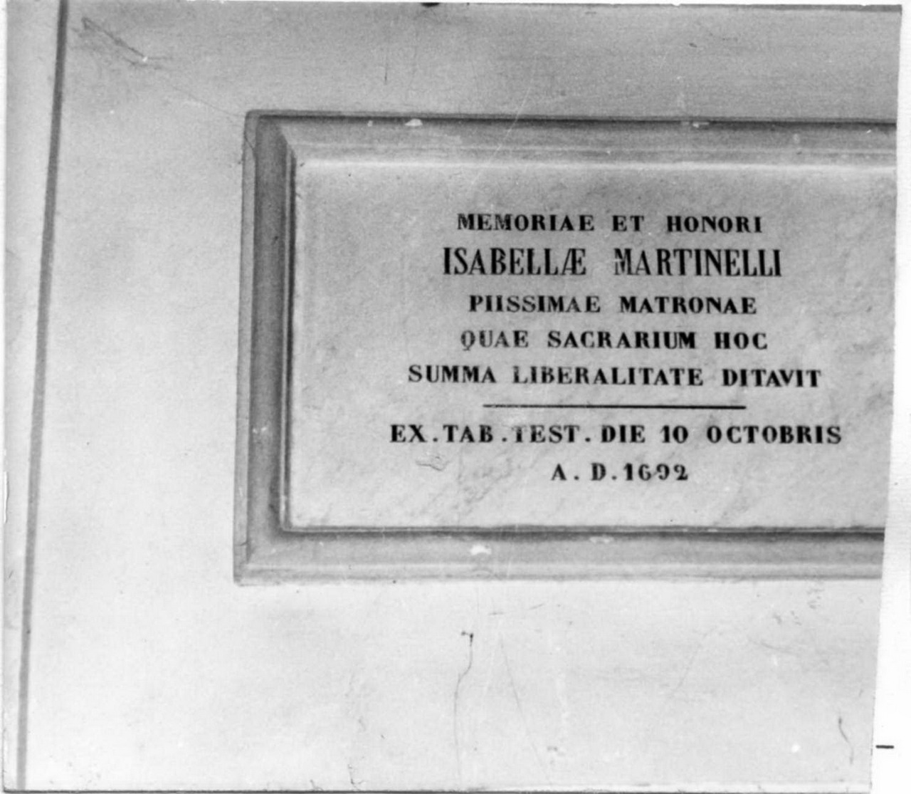 lapide commemorativa - bottega italiana (fine sec. XVII)