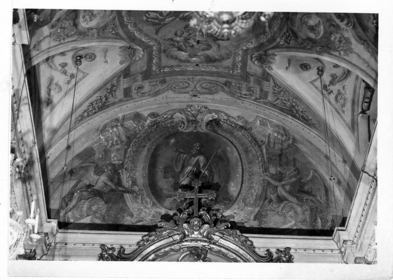 gloria di San Francesco di Paola (decorazione pittorica) di Mannini Jacopo Antonio, Caula Sigismondo (fine sec. XVII)