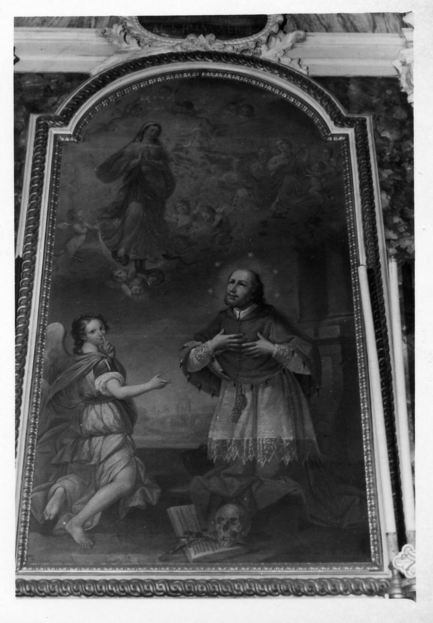 Madonna Immacolata e San Giovanni Nepomuceno (dipinto) di Manzini Luigi (sec. XIX)