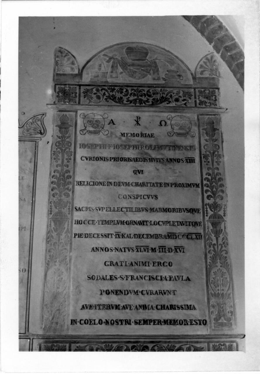 lapide tombale - bottega modenese (sec. XIX)