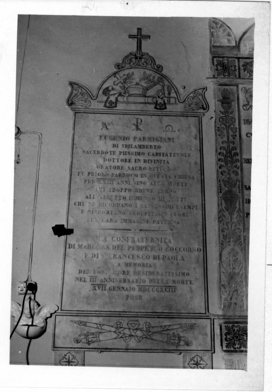 lapide tombale - bottega modenese (sec. XIX)