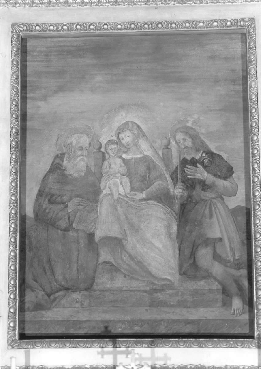 Madonna con Bambino, San Rocco e Sant'Antonio Abate (dipinto) - ambito emiliano (prima metà sec. XVII)