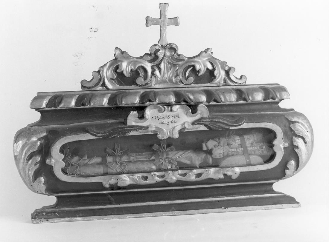 reliquiario a teca - a urna, serie - manifattura emiliana (fine sec. XVIII)