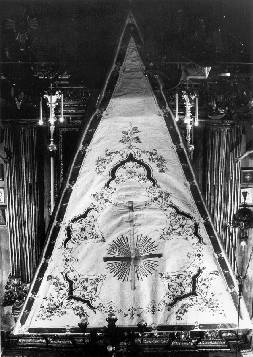 croce raggiata (stendardo processionale) - manifattura italiana (seconda metà sec. XIX)