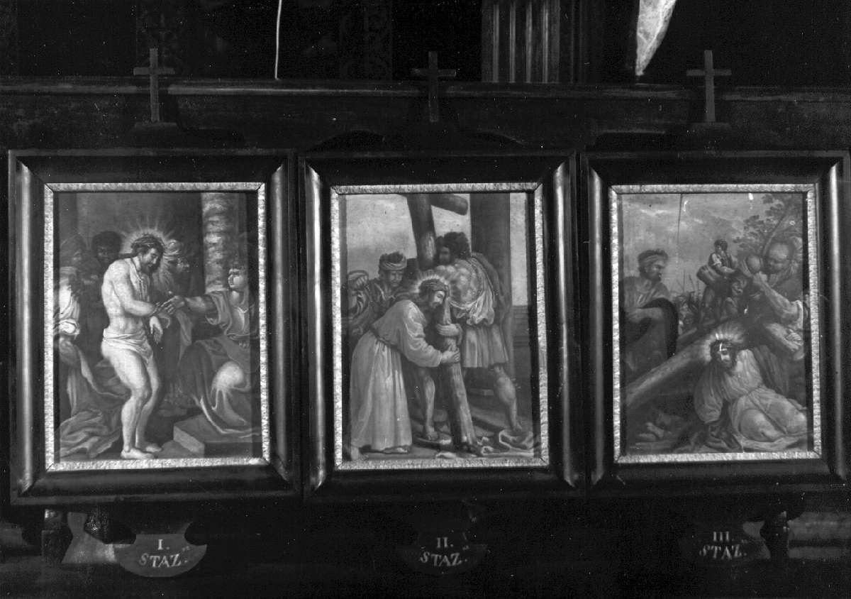 stazioni della via crucis (dipinto, insieme) di Roscelli Antonio (secondo quarto sec. XIX)