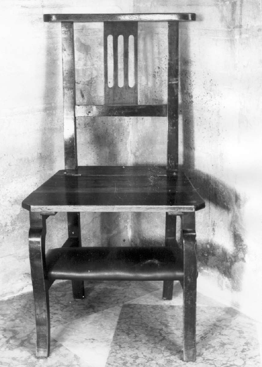 sedia con inginocchiatoio, serie - manifattura modenese (seconda metà sec. XIX)