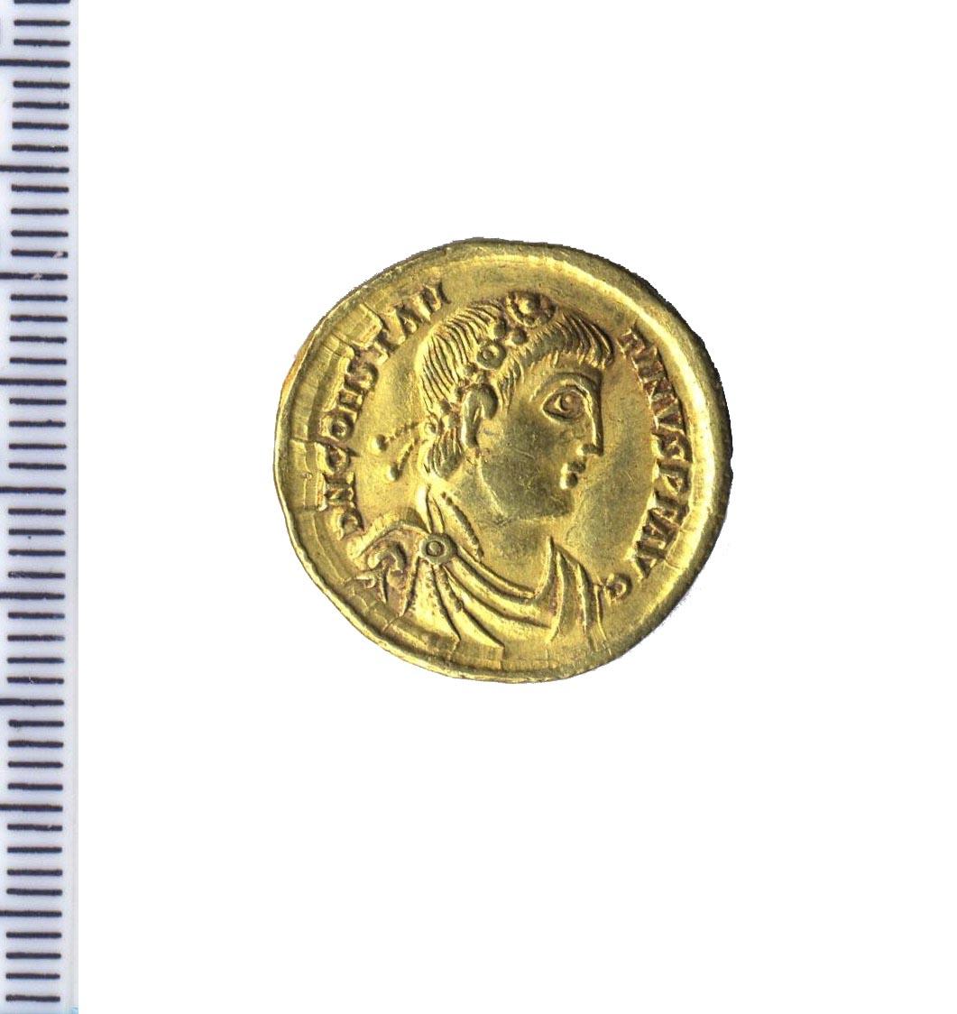 moneta - solido - produzione romana tardoimperiale (sec. IV d.C)