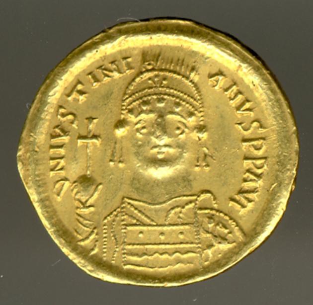 moneta - solido - produzione bizantina (sec. VI d.C)