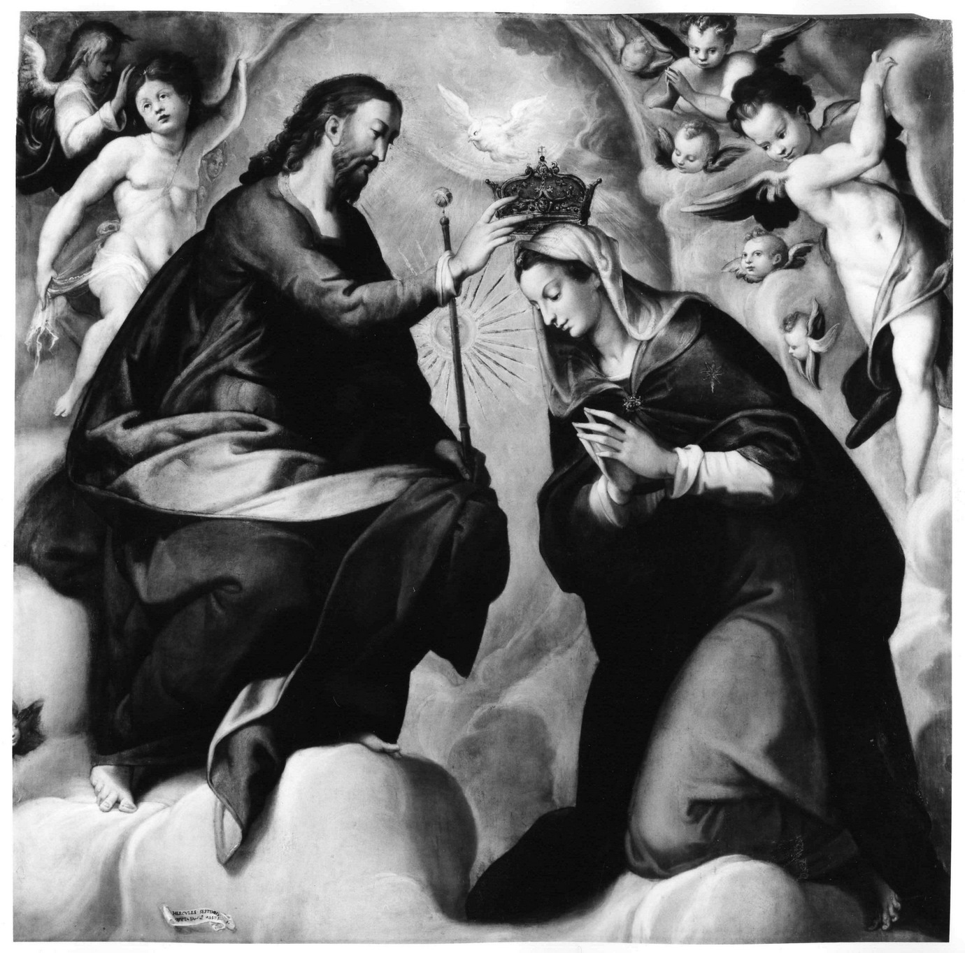 incoronazione di Maria Vergine (dipinto) di Setti Ercole (sec. XVI)