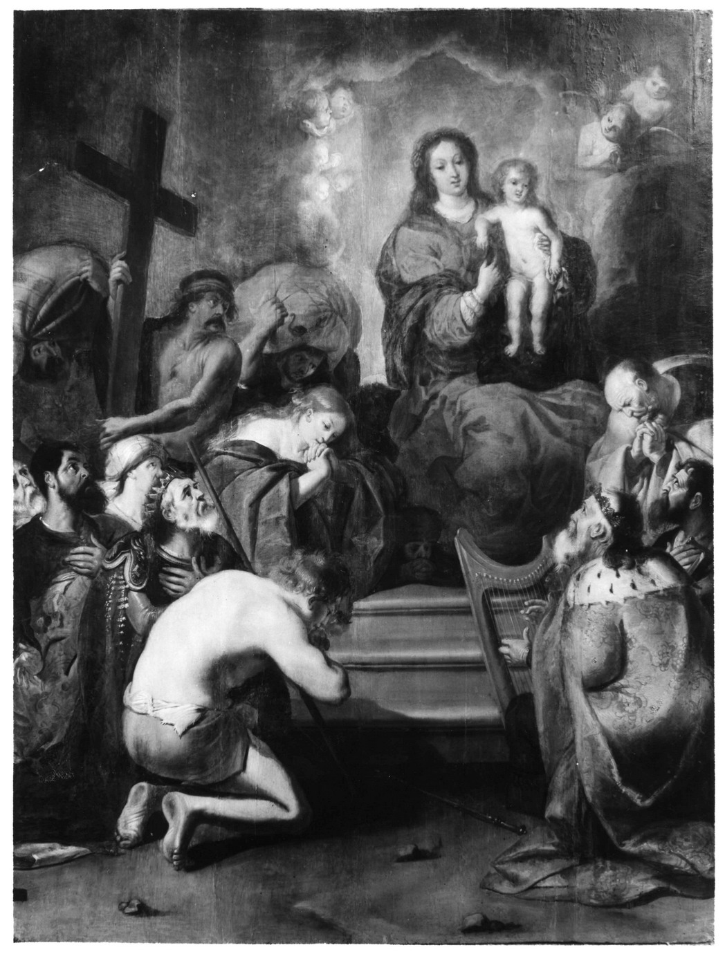 Madonna in trono con Bambino e Santi (dipinto) - ambito olandese (sec. XVII)