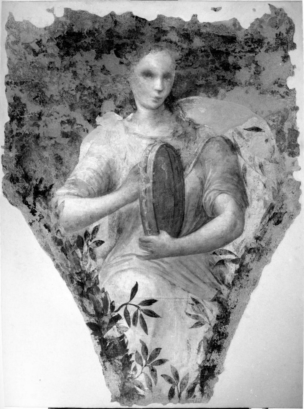 suonatrice di tamburello (dipinto) di Dell'Abate Niccolò (sec. XVI)