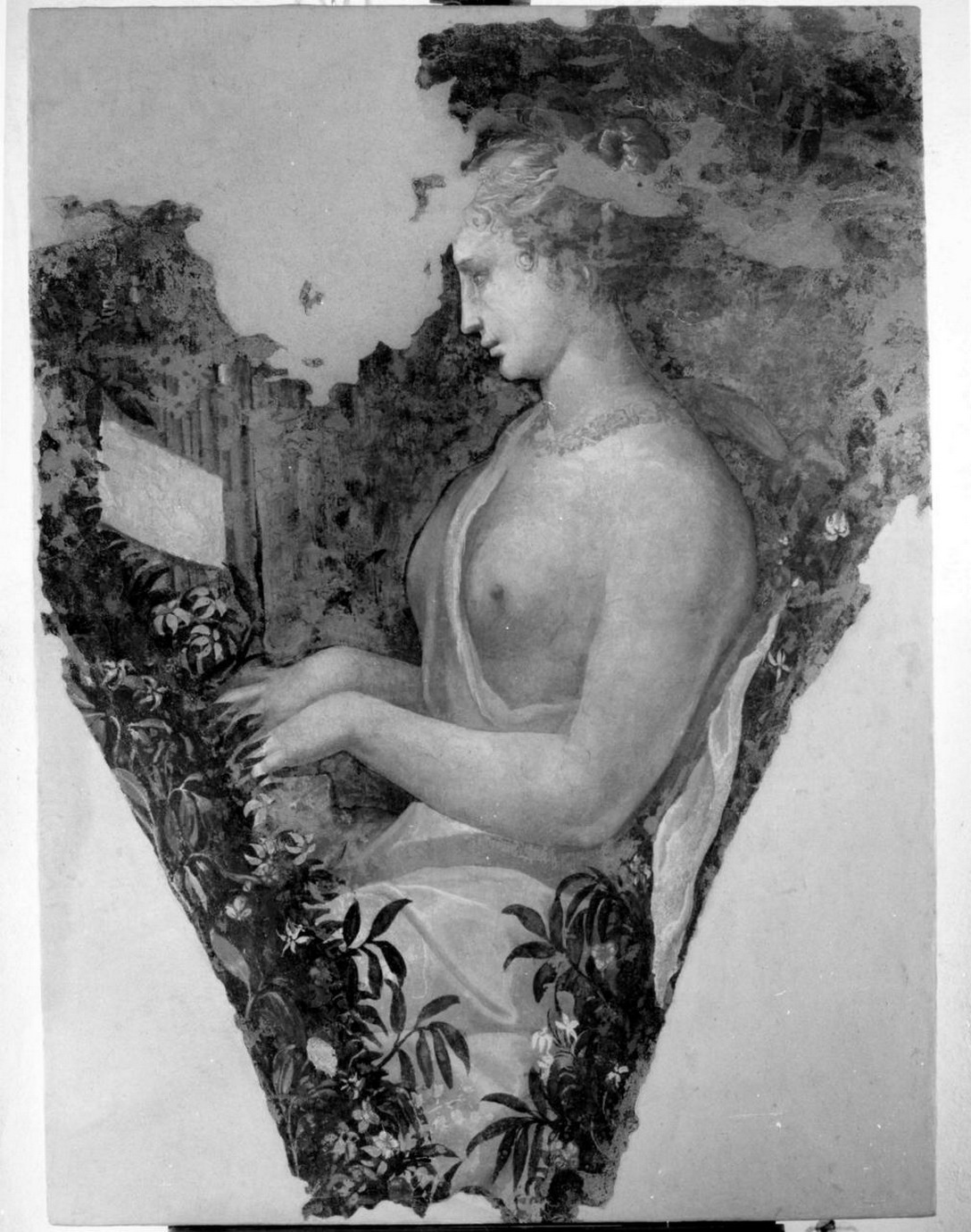 suonatrice d'organo (dipinto) di Dell'Abate Niccolò (sec. XVI)