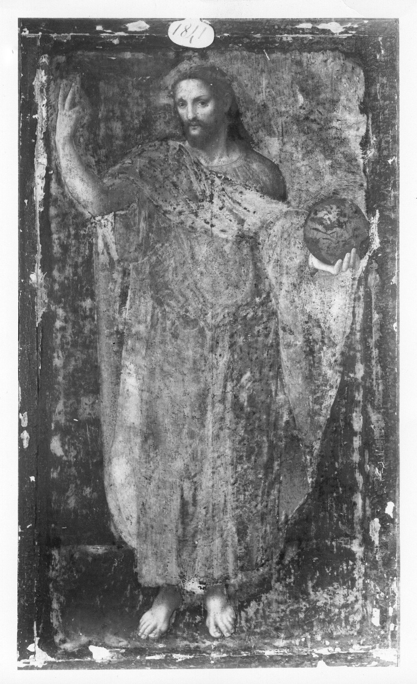 Cristo redentore benedicente (dipinto) - ambito lombardo (prima metà sec. XVII)