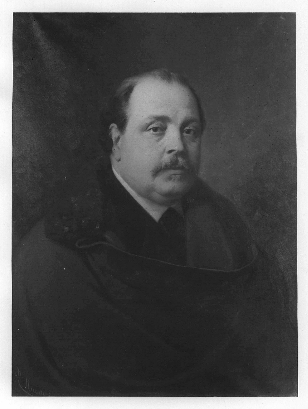 ritratto d'uomo con tabarro (dipinto) - ambito modenese (seconda metà sec. XIX)