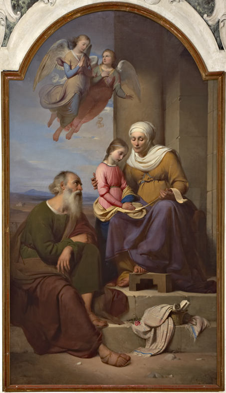 educazione di Maria Vergine (dipinto, elemento d'insieme) di Chierici Alfonso (sec. XIX)