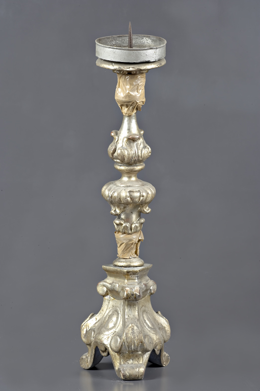 candeliere d'altare, opera isolata - bottega emiliana (fine/inizio secc. XVIII/ XIX)