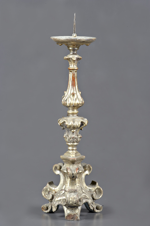 candeliere d'altare, opera isolata - bottega emiliana (seconda metà sec. XVIII)