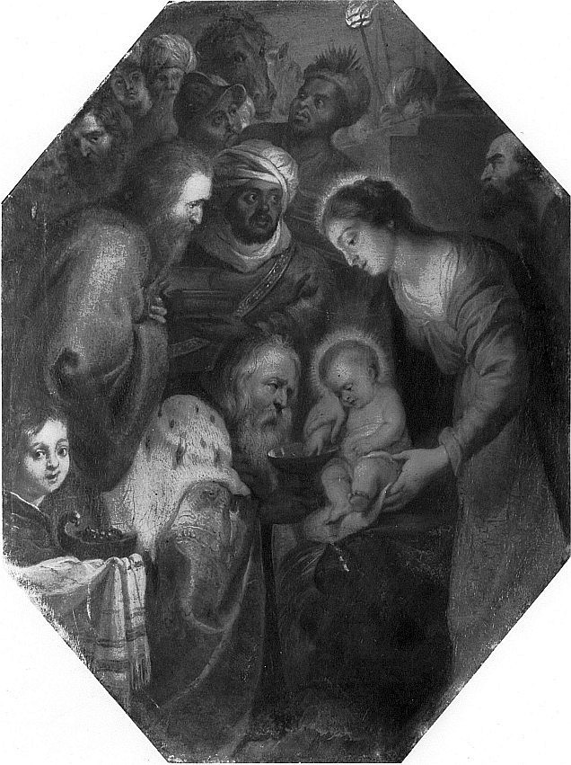 Adorazione dei Magi, adorazione dei Re Magi (dipinto, opera isolata) di Malò Vincent (sec. XVII)