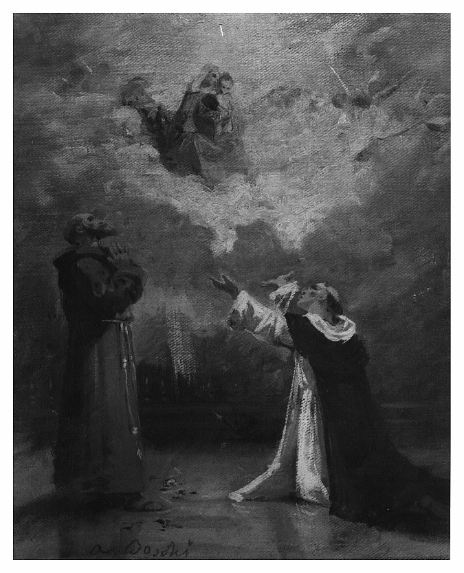 Adorazione della Vergine (dipinto, opera isolata) di Boschi Achille (secc. XIX/ XX)