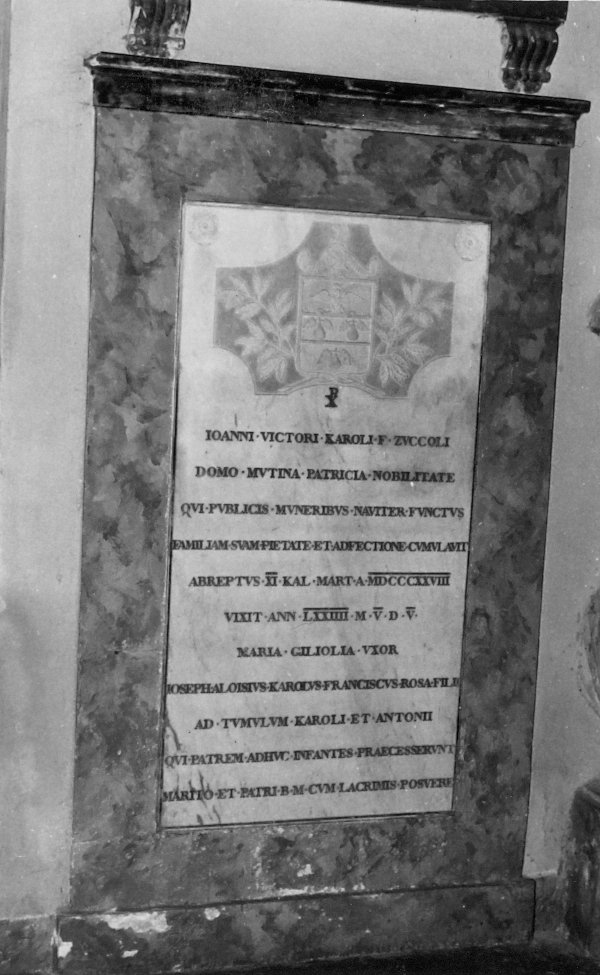 lapide commemorativa - bottega modenese (sec. XIX)