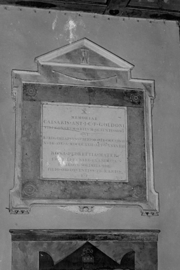 lapide commemorativa - bottega emiliana (sec. XIX)