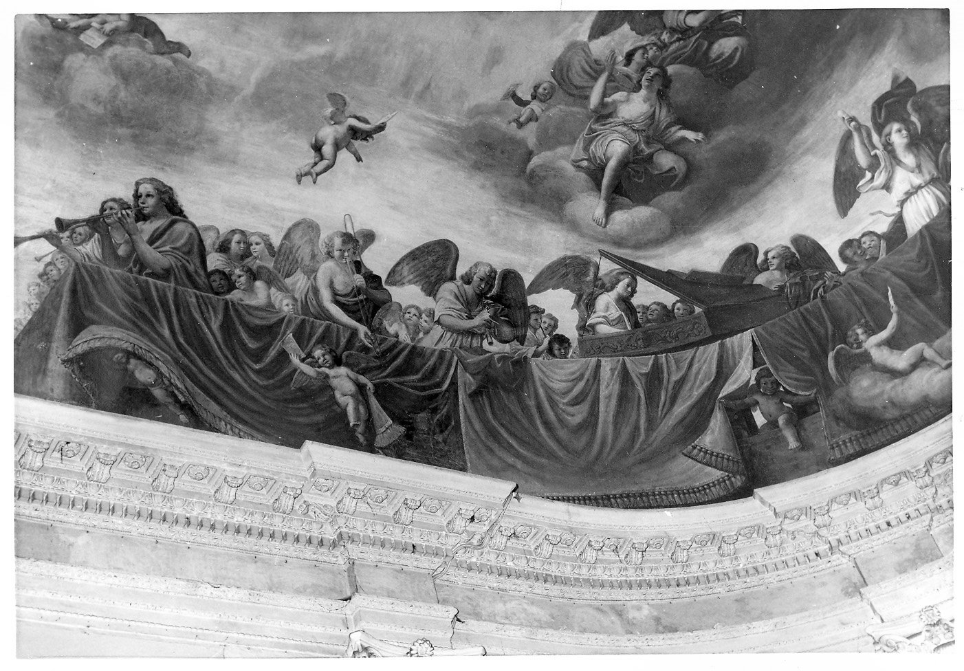 concerto d'angeli (dipinto murale, complesso decorativo) di Preti Mattia detto Cavalier Calabrese (seconda metà sec. XVII)