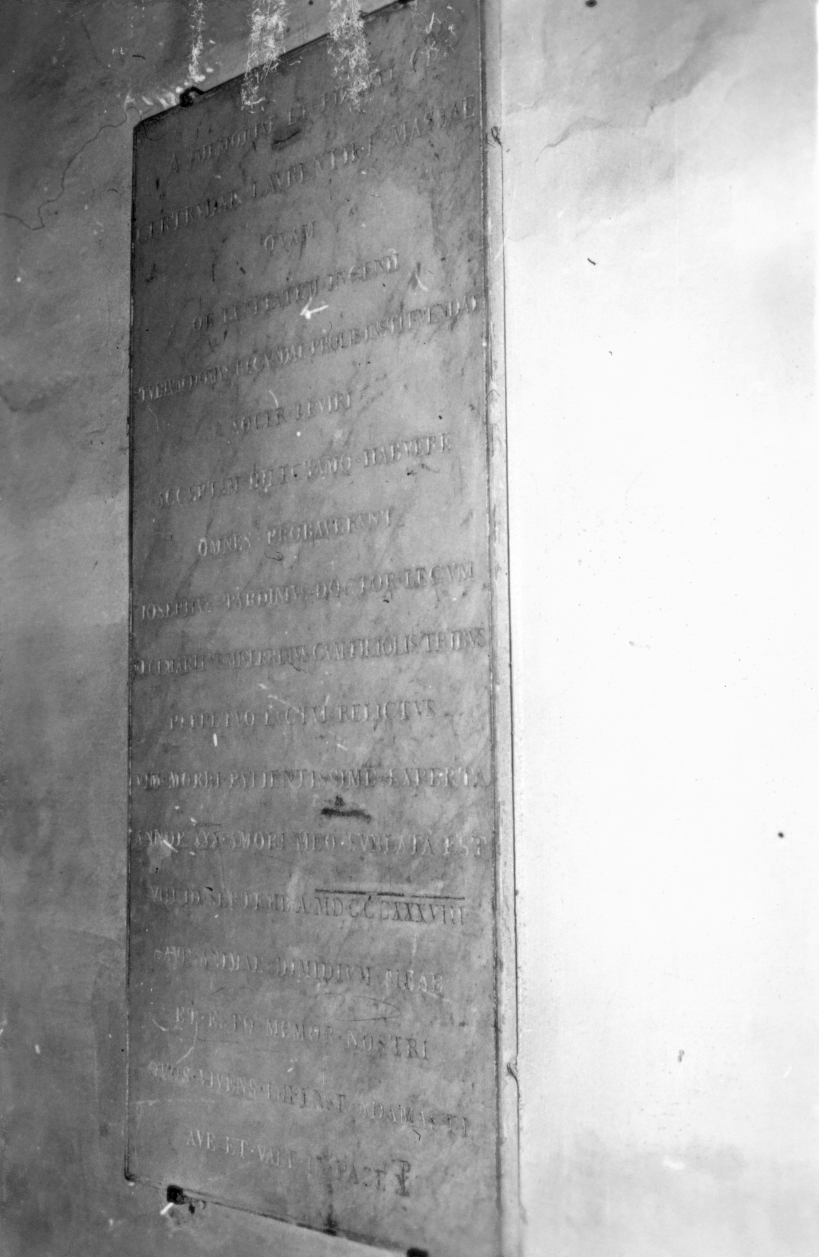 lapide commemorativa - bottega emiliana (sec. XIX)