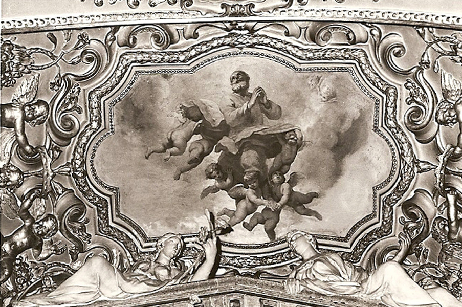 gloria di San Giuseppe/ angioletti (dipinto murale, ciclo) di Malatesta Adeodato (sec. XIX)