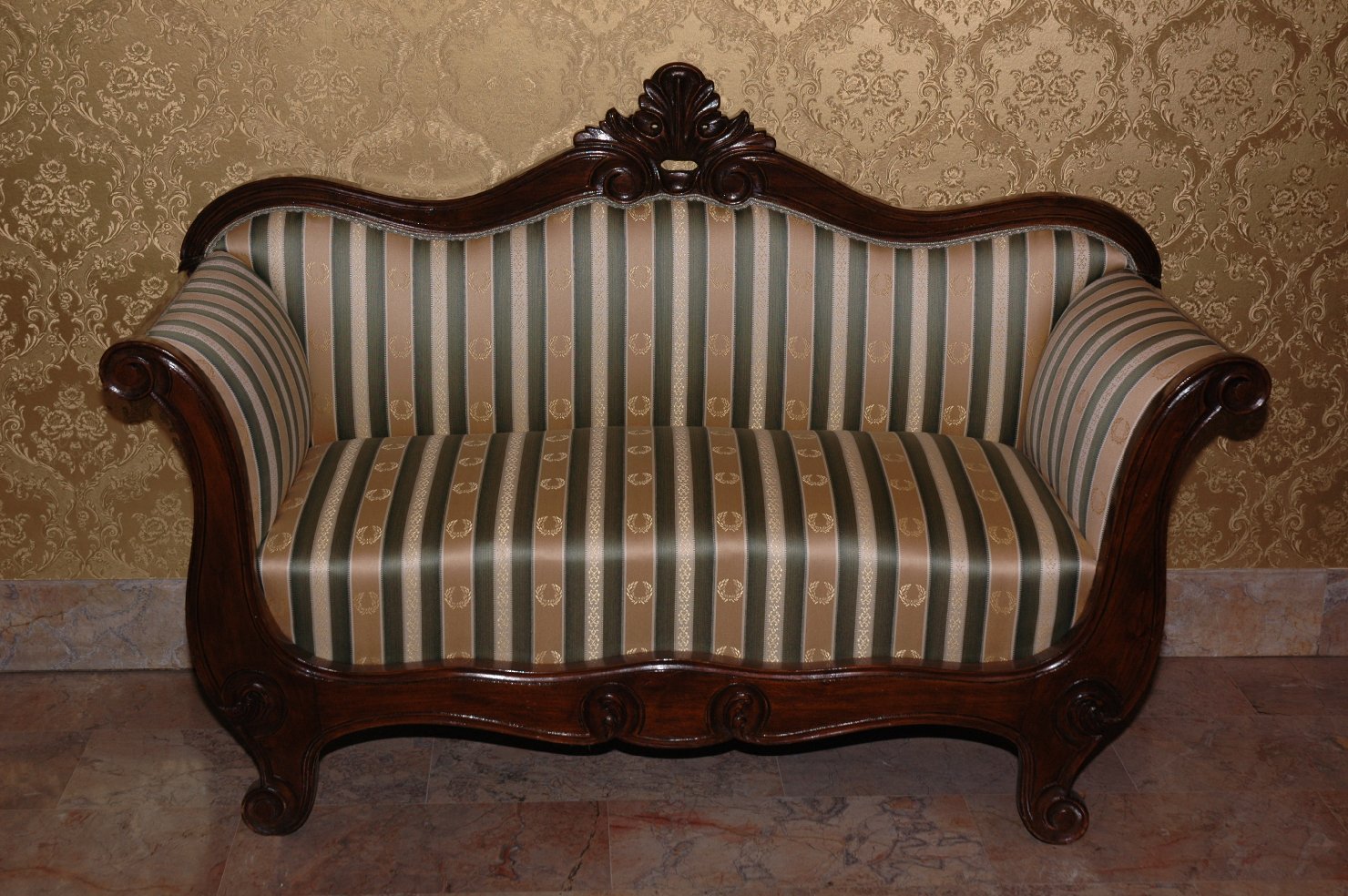 divanetto - bottega italiana (fine sec. XIX)