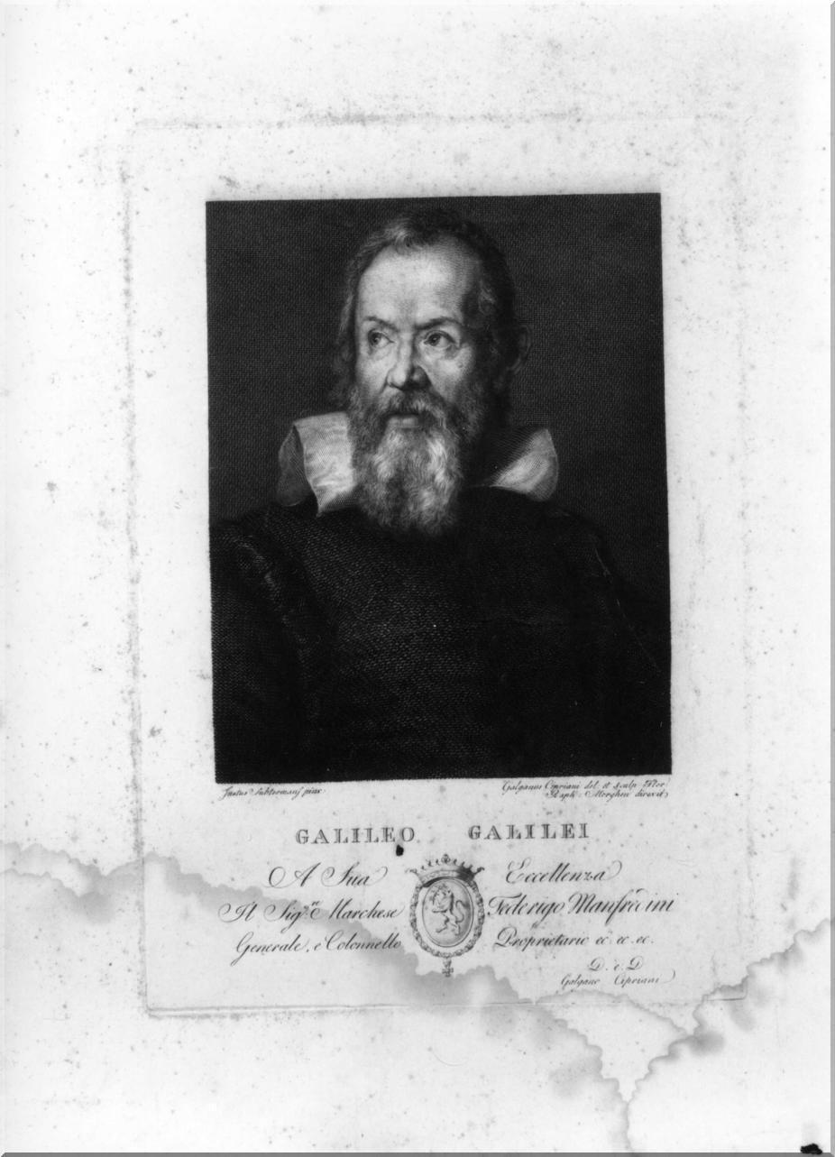ritratto di Galileo Galilei (stampa) di Sustermans Justus, Cipriani Galgano (secc. XVIII/ XIX)