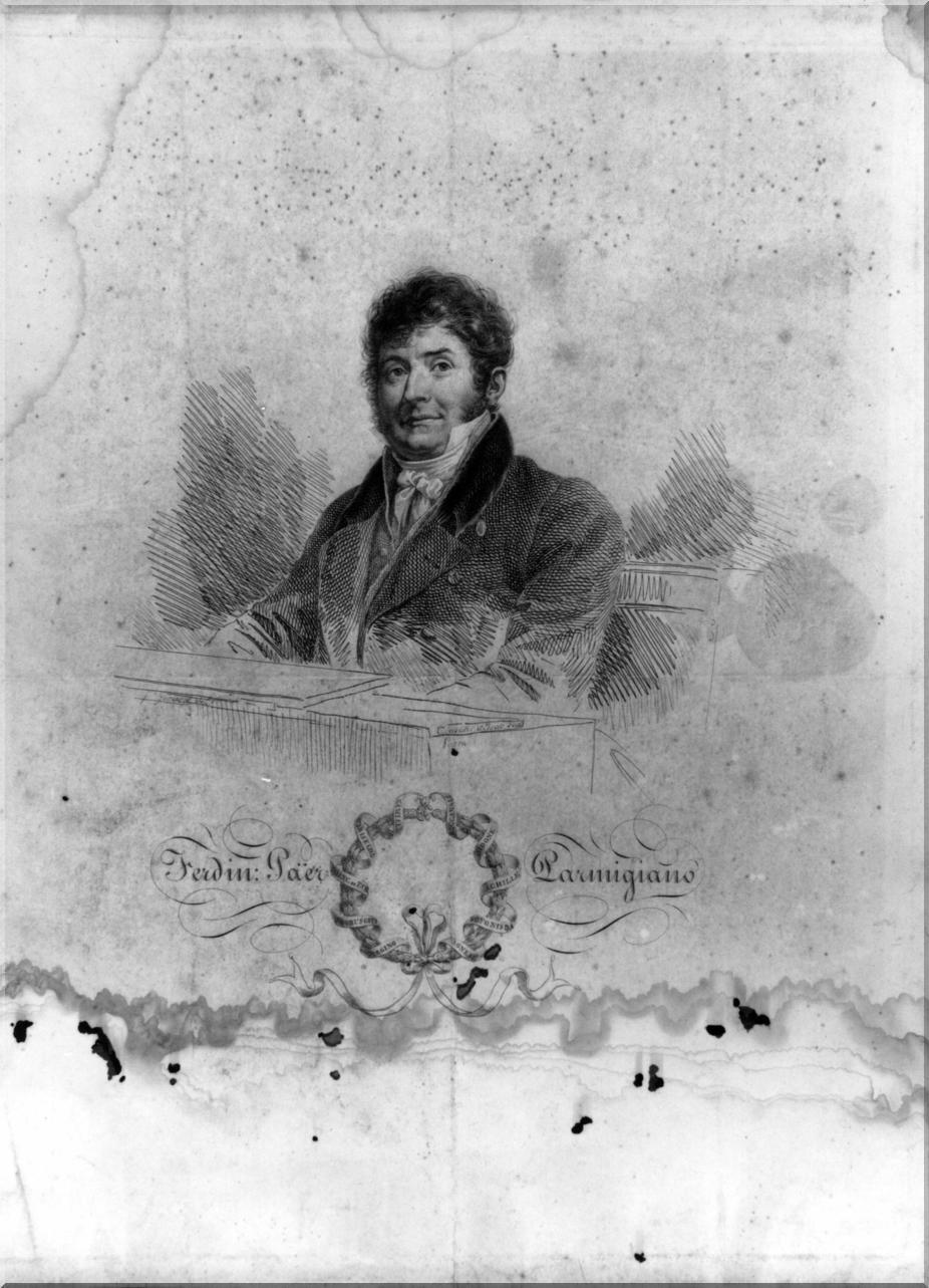 ritratto di Ferdinand Päer (stampa) di Toschi Paolo, Isac Antonio, Gérard François Pascal Simon (sec. XIX)