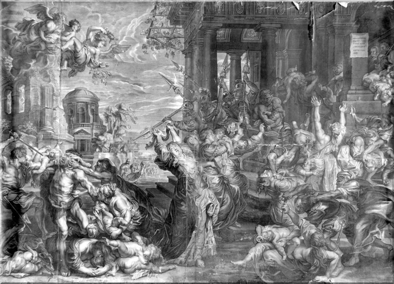 strage degli innocenti (stampa tagliata) di Rubens Pieter Paul - ambito olandese (ultimo quarto sec. XVII)