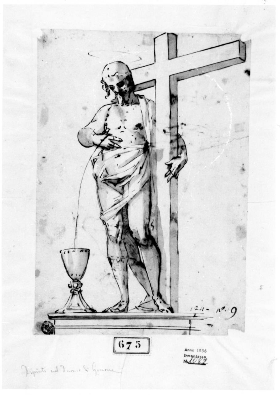 Cristo versa il sangue dalle piaghe (disegno) di Cambiaso Luca (sec. XVI)