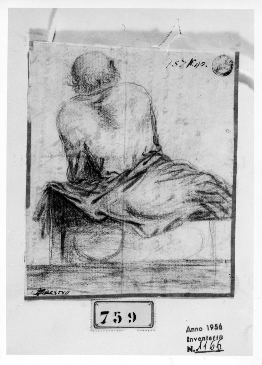 busto di vecchio (disegno) - ambito italiano (sec. XVII)
