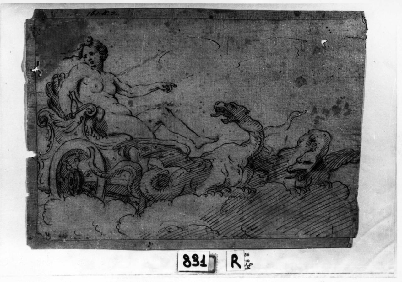 Medea sul carro (disegno) di Boulanger Jean (attribuito) (metà sec. XVII)