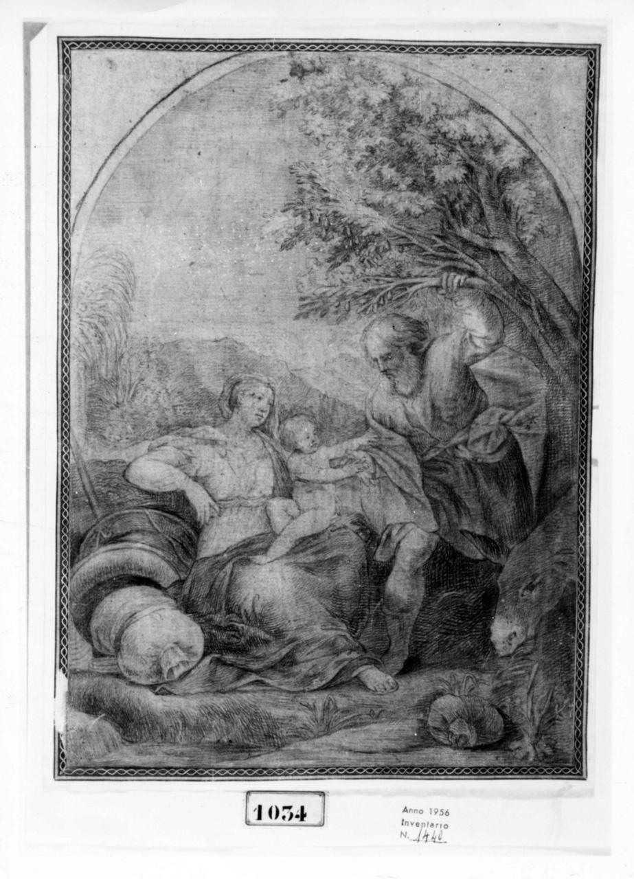 riposo nella fuga in Egitto (disegno) - ambito italiano (sec. XVIII)