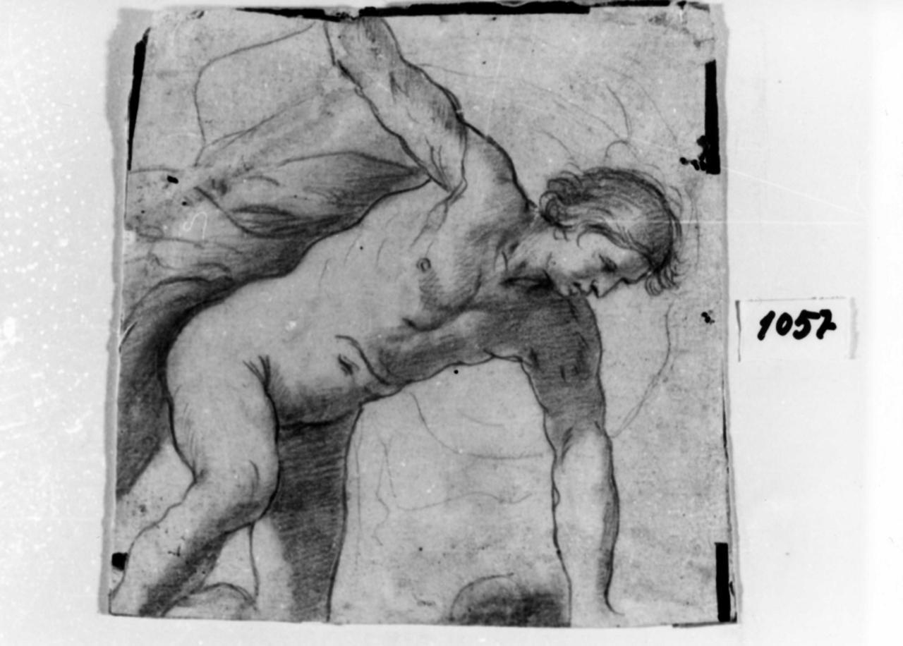 giovane nudo (disegno) di Barbieri Giovan Francesco detto Guercino (maniera) (seconda metà sec. XVII)