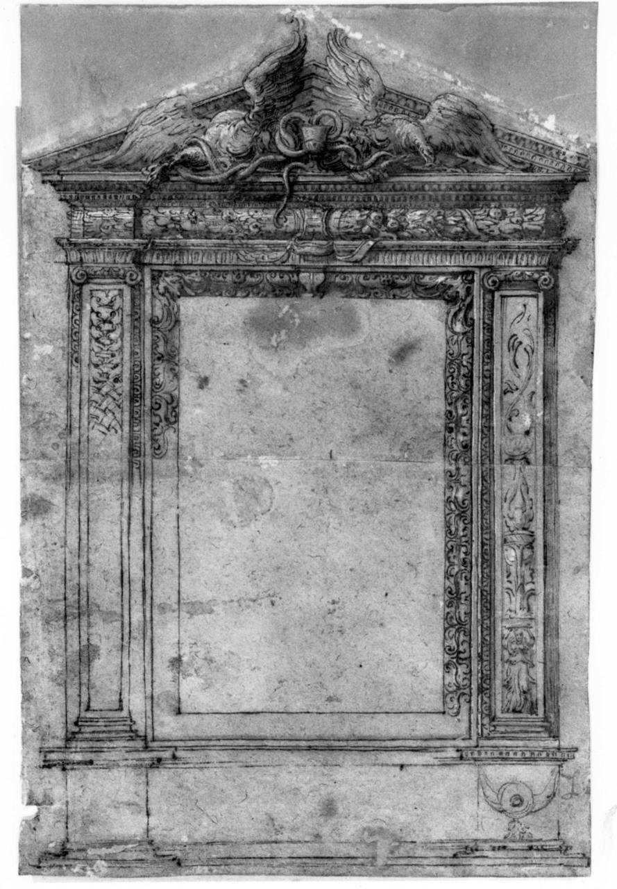 cornice per altare (disegno) di Parmigianino (sec. XVI)