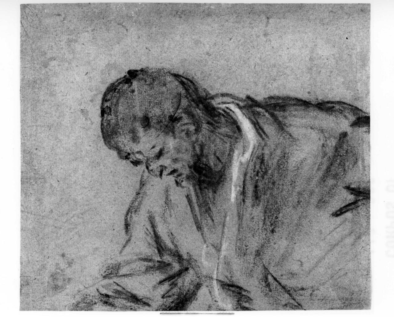 figura maschile (disegno) di Bassano Jacopo (sec. XVI)