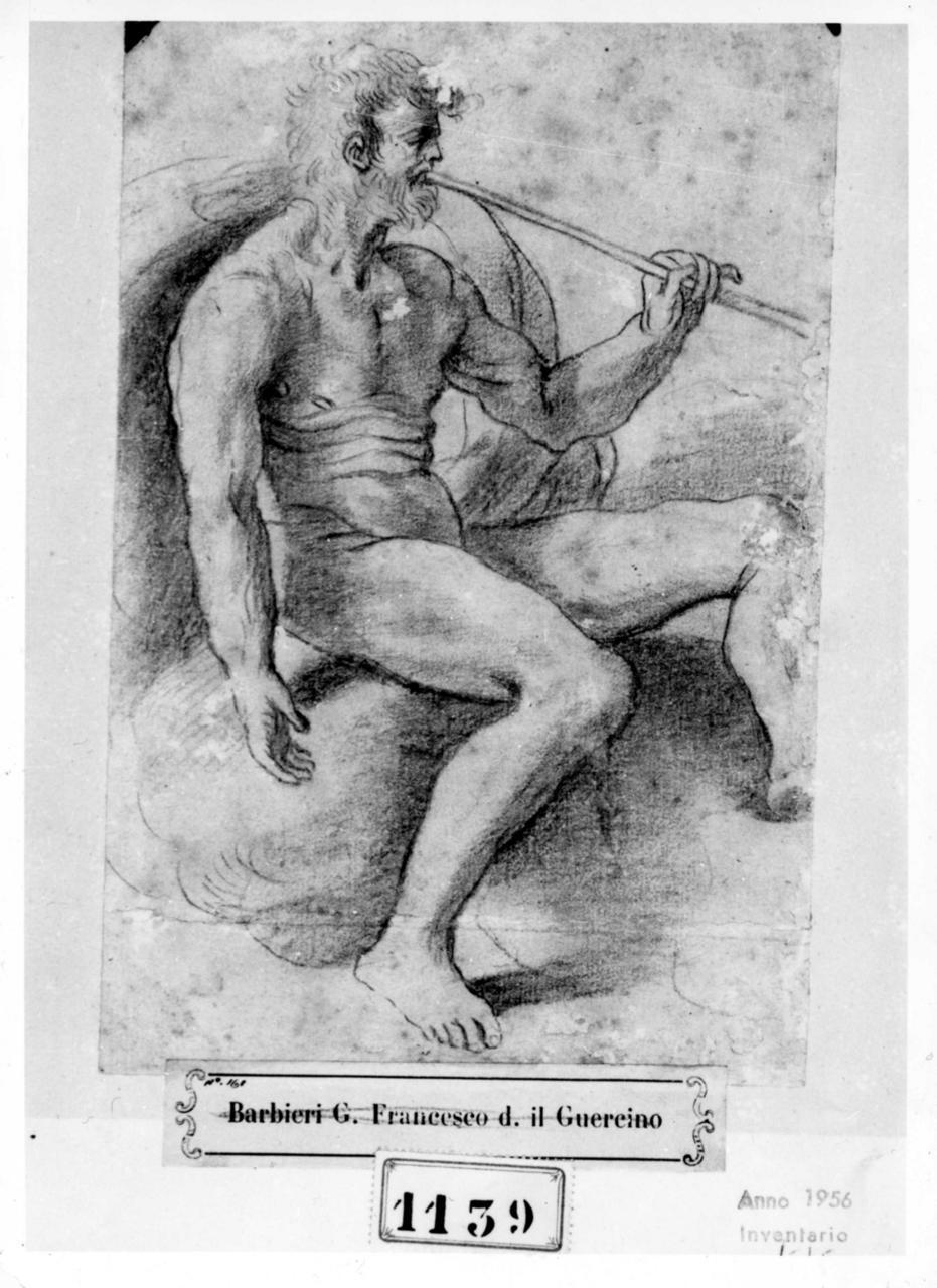 giovane nudo (disegno) di Barbieri Giovan Francesco detto Guercino (maniera) (seconda metà sec. XVII)