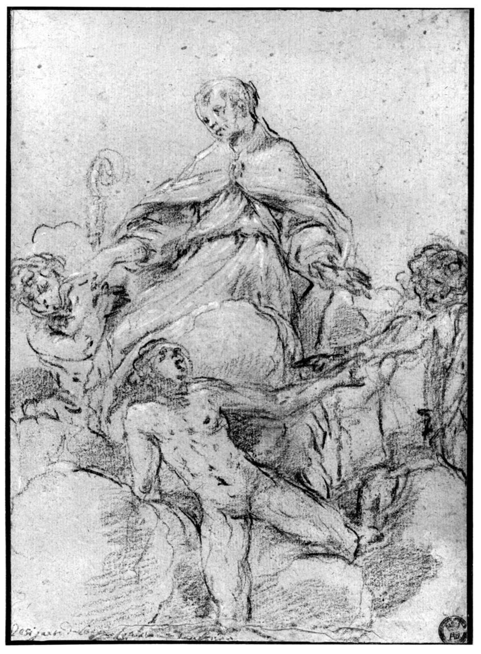 Santo vescovo (disegno) - ambito veneto (seconda metà sec. XVI)