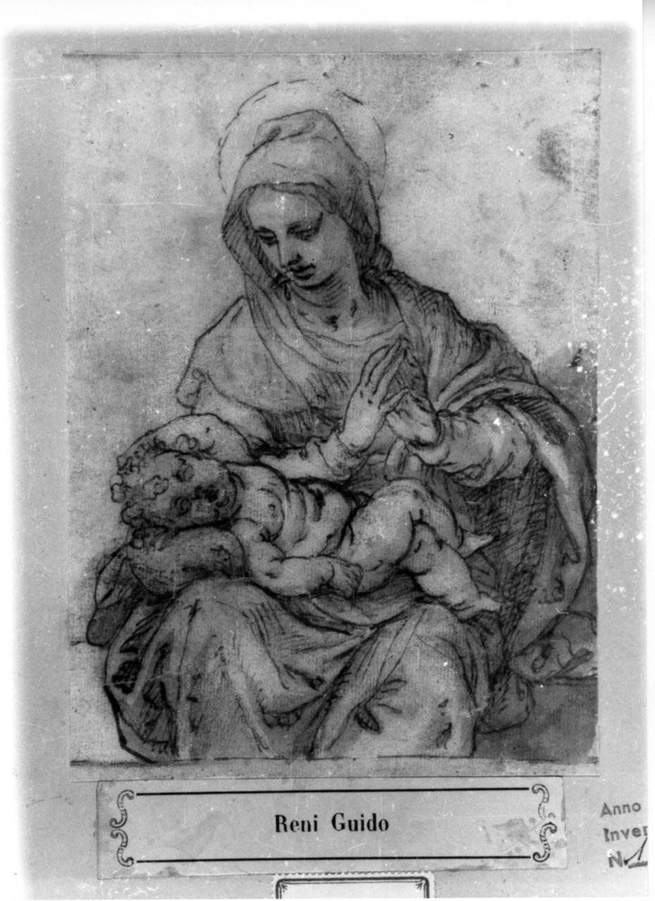 Madonna con Bambino (disegno) di Turchi Alessandro detto Orbetto (attribuito) (prima metà sec. XVII)