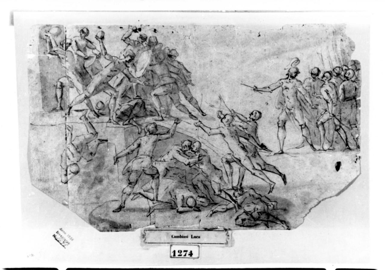 battaglia (disegno) di Cambiaso Luca (cerchia) (ultimo quarto sec. XVI)