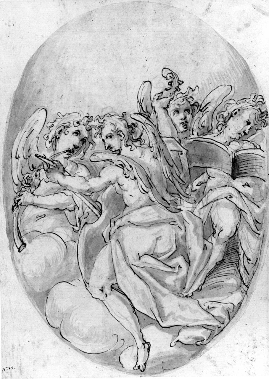 angeli musicanti (disegno) di Marchetti Marco (sec. XVI)