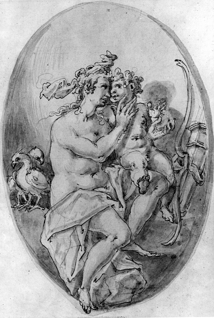 Venere e Cupido (disegno) di Marchetti Marco (sec. XVI)