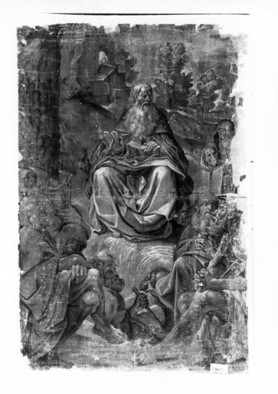 predica di Sant'Antonio da Padova ai confratelli (disegno) di Cavedone Giacomo (attribuito) (sec. XVII)