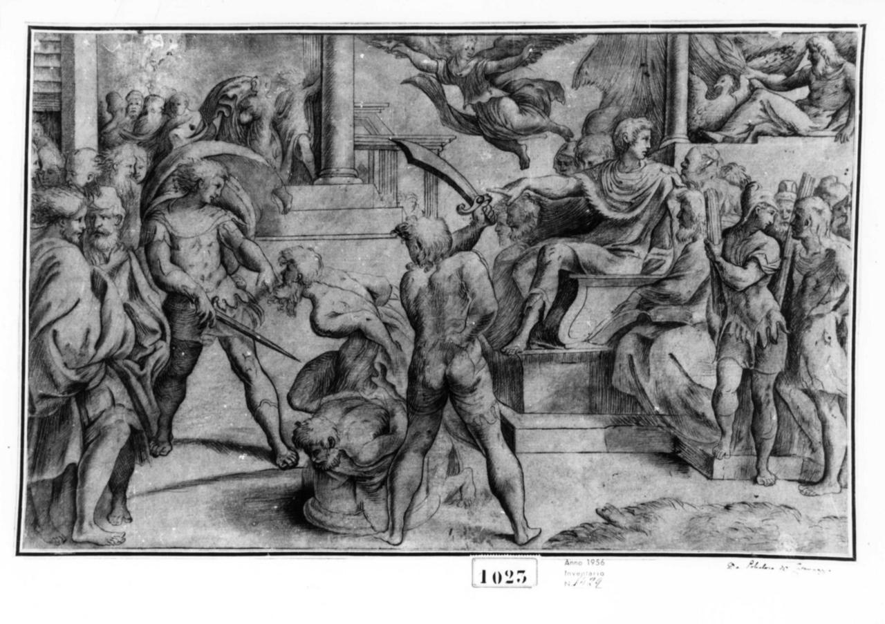 Martirio di san Paolo; condanna di san Pietro (disegno) - ambito italiano (sec. XVI)