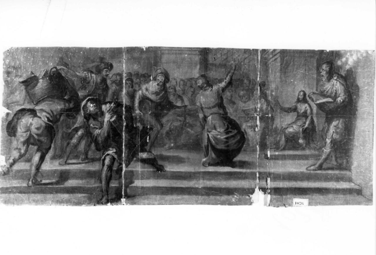 disputa di Gesù con i dottori nel tempio (disegno) - ambito emiliano, ambito veneto (seconda metà sec. XVI)