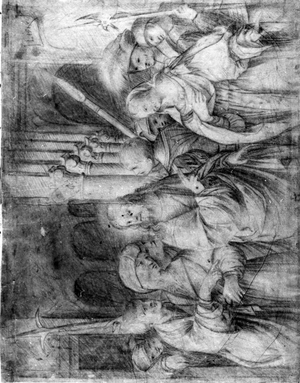 Cristo e l'adultera (disegno) di Lotto Lorenzo (maniera) (fine/inizio secc. XVI/ XVII)