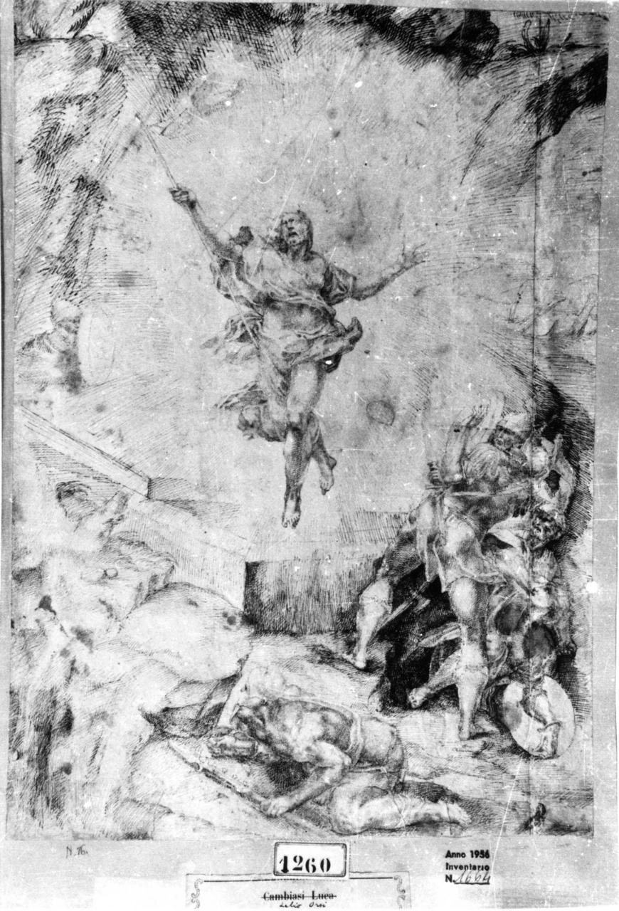 resurrezione di Cristo (disegno) di Orsi Lelio (sec. XVI)